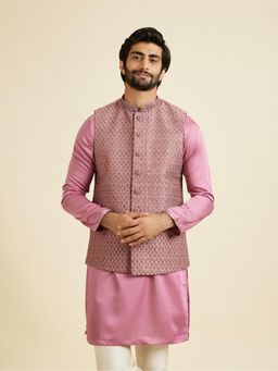 Manyavar - Dusty Pink Elegance Nehru Jacket for Men