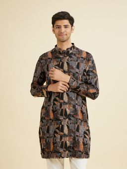 Manyavar - Multi-Color Spandex Kurta Mid Length Kurta for Men