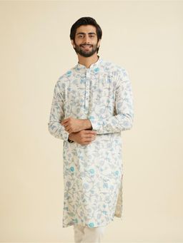 Manyavar - Aqua Linen Kurta for Men