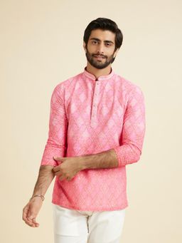 Manyavar - Pink Elegance Short Kurta for Men