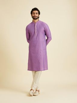 Manyavar - Regal Purple Kurta with Pyjama Fiesta for Men