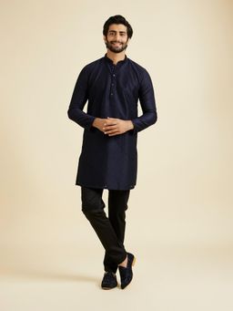 Manyavar - Dazzling Dark Blue Kurta with Pyjama for Men