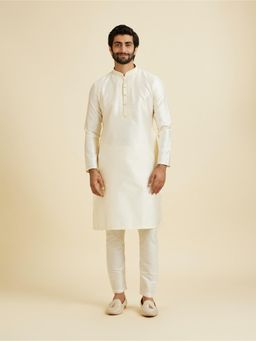 Manyavar - Creamy Delight Kurta with Pyjama for Men