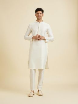 Manyavar - Cream Charisma Kurta with Pyjama for Men