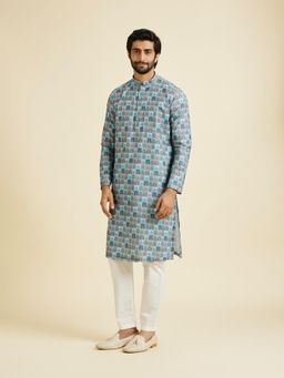 Manyavar - Teal Green Festive Kurta with Pyjama for Men