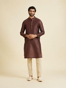 Manyavar - Elegant Brown Kurta with Pyjama for Men