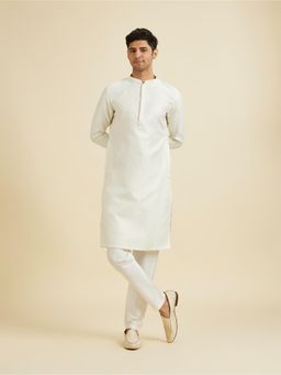 Manyavar - Warm White Kurta with Pyjama for Men