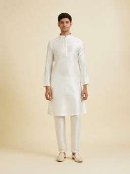 Manyavar - Elegant White Kurta with Pyjama for Men