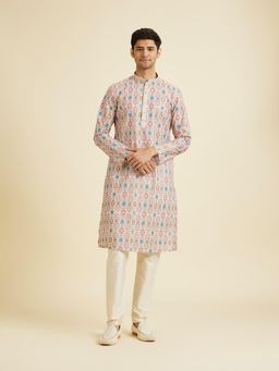 Manyavar - Pink Elegance Kurta with Pyjama for Men