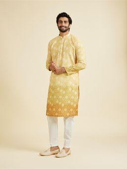Manyavar - Sunshine Radiance Yellow Kurta with Pyjama for Men