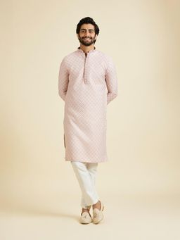 Manyavar - Pink Festivity Men Kurta with Pyjama for Men