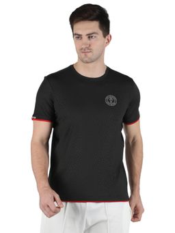 Rock.it - Men Black Crew Neck Smart Fit Half Sleeve T-Shirt