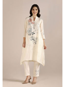 Kaveri - Off-white Poppy Pop Fly Free Co-Ord (Set of 2)