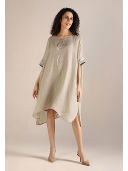 Kaveri - Beige Natural Body Line Kaftan Dress