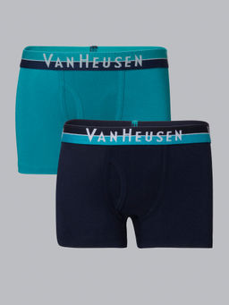 Van Heusen - Boys Pack of 2 Anti Bacterial & Colour Fresh Trunks - Dk Navy , Tropical Green