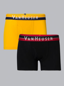 Van Heusen - Boys Pack of 2 Anti Bacterial & Colour Fresh Trunks - Pure Black , Gold Fusion
