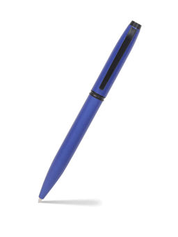 Pennline - Atlas Brass Ballpoint Pen Matte Blue with Matte Black Trims