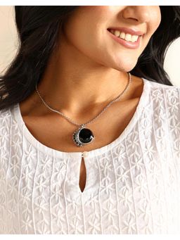 Fabindia - Silver Short Pendant Necklace