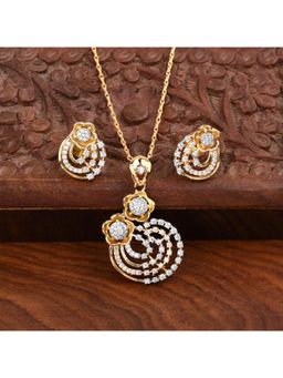 SHILLYN - Sparkling Floral Gold Zircon Jewellery Set