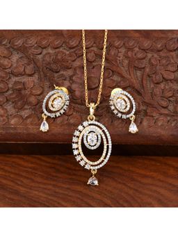 SHILLYN - Elegant Zircon Teardrop Gold Plated Jewellery Set