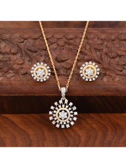 SHILLYN - Minimalist Zircon Bar Gold Tone Jewellery Set