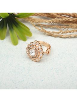 SHILLYN - Royal Floral Kundan Pear-Cut Statement Cocktail Ring