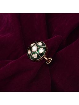 SHILLYN - Green Vintage-Inspired Meenakari Domed Ring