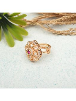 SHILLYN - Ruby Floral Halo Adjustable Statement Ring