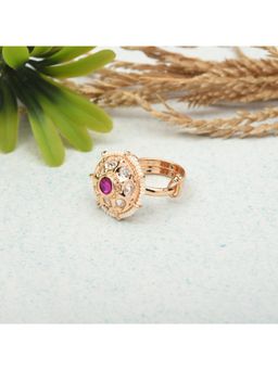 SHILLYN - Vintage-Inspired Royal Floral Kundan Ring