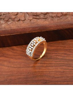 SHILLYN - Elegant Multi-Row Cubic Zirconia Gold Plated Band Ring