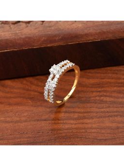 SHILLYN - Elegant Dual-Row Geometric Gold Plated Adjustable Ring