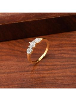 SHILLYN - Elegant Three-Stone Cluster Gold Plated Adjustable Ring