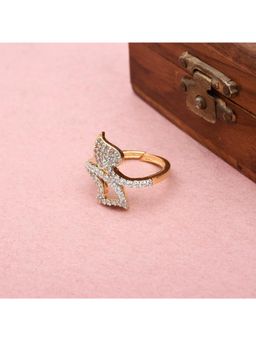 SHILLYN - Elegant Abstract Floral Bypass Gold Plated Adjustable Ring
