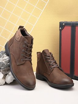 Pelle Albero - Men Brown Solid Leather Formal Boots