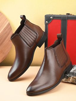 Pelle Albero - Men Dark Brown Slip-On Chelsea Boots