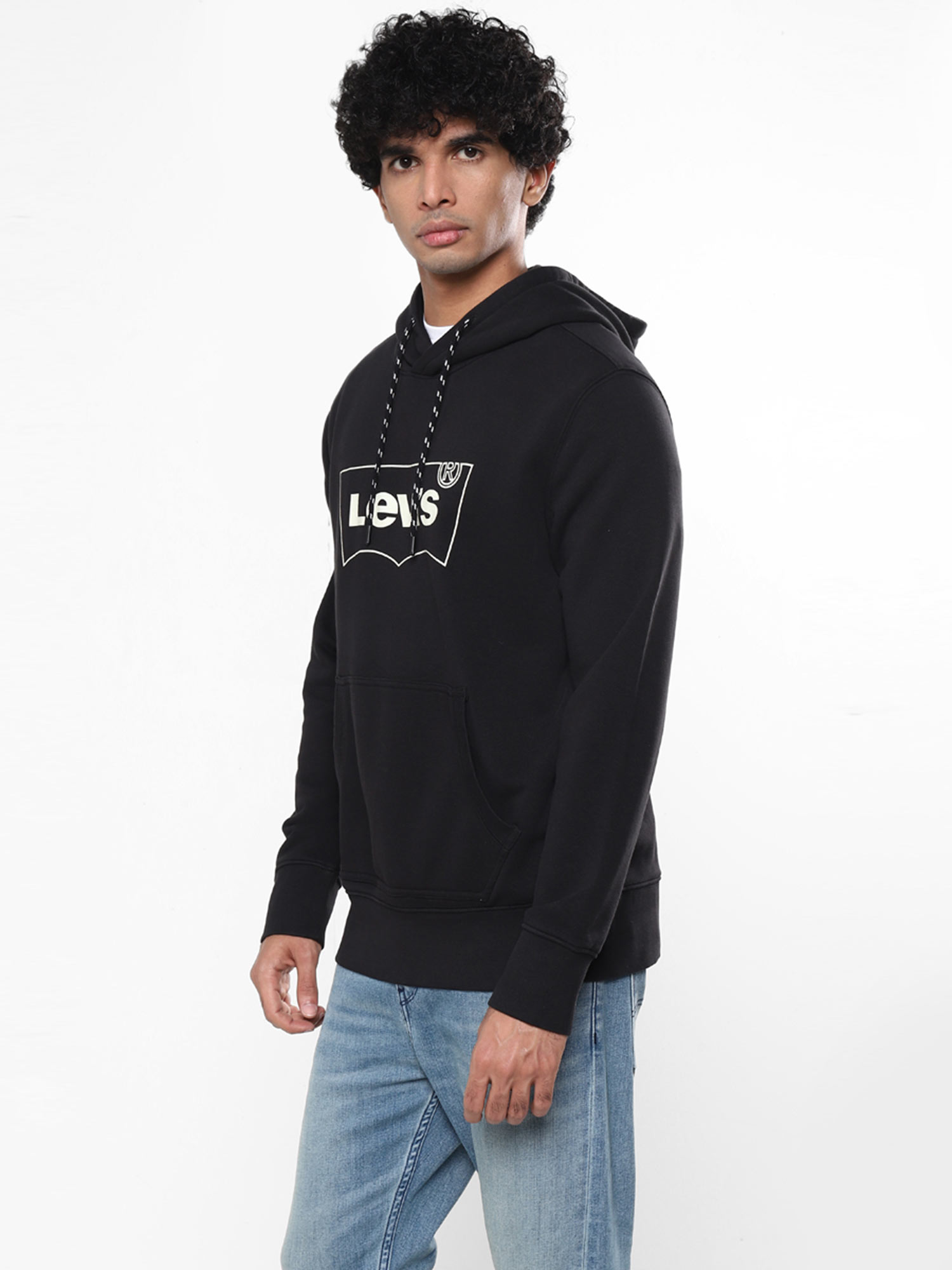 Buy Levi's Men Black Hooded Sweatshirt 