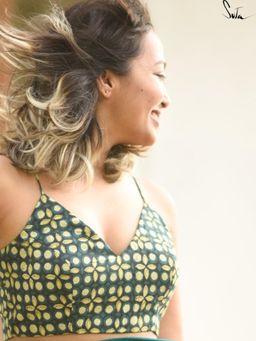 Suta - Women Green Floral Printed Cotton Stitched Blouse