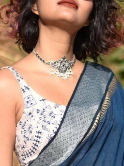 Suta - Women White Printed Cotton Stitched Blouse