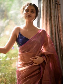 Suta - Women Blue Polyester Sequined Stitched Blouse