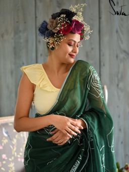 Suta - Women Cream Solid Stitched Blouse