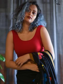 Suta - Women Red Solid Cotton Lycra Stitched Blouse