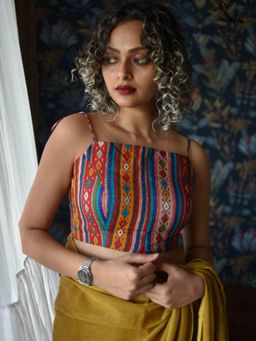 Suta - Women Multi-Color Cotton Printed Stitched Blouse