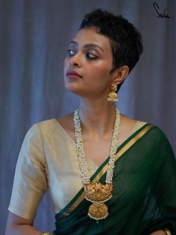 Suta - Women Ivory Solid Tissue Stitched Blouse