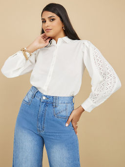 Styli - Broderie Full Sleeve Regular Fit Shirt