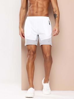 Alcis - Men White and Grey Colorblock Slim Fit Running Shorts