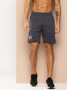 Alcis - Men Grey Typography Printed Slim Fit Gym Shorts