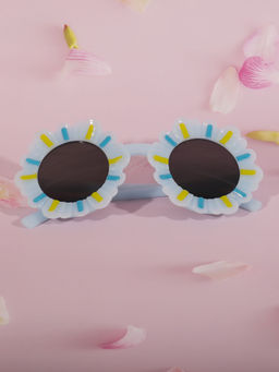 DukieKooky - Unisex Kids Sunflower Inspired Blue Sunglasses