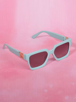 DukieKooky - Unisex Kids Blue Sunglasses With Metal Styling