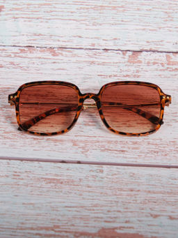DukieKooky - Unisex Kids Leopard Frame and Brown Lens Sunglasses With Metal Hinge