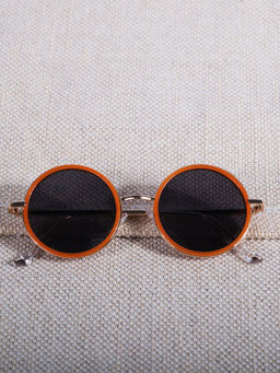 DukieKooky - Kids Black Lens and Yellow Frame Round Sunglasses